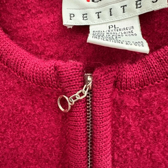 Talbots Raspberry Red 100% Wool Cardigan Jacket - Picture 3 of 7